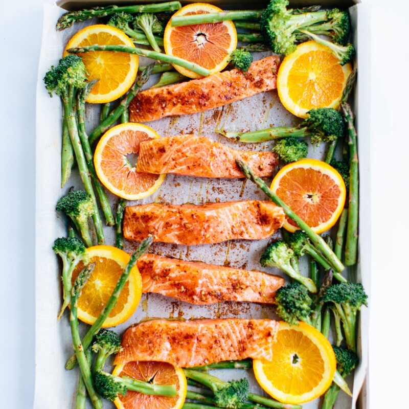 sheet pan roasted chili orange salmon