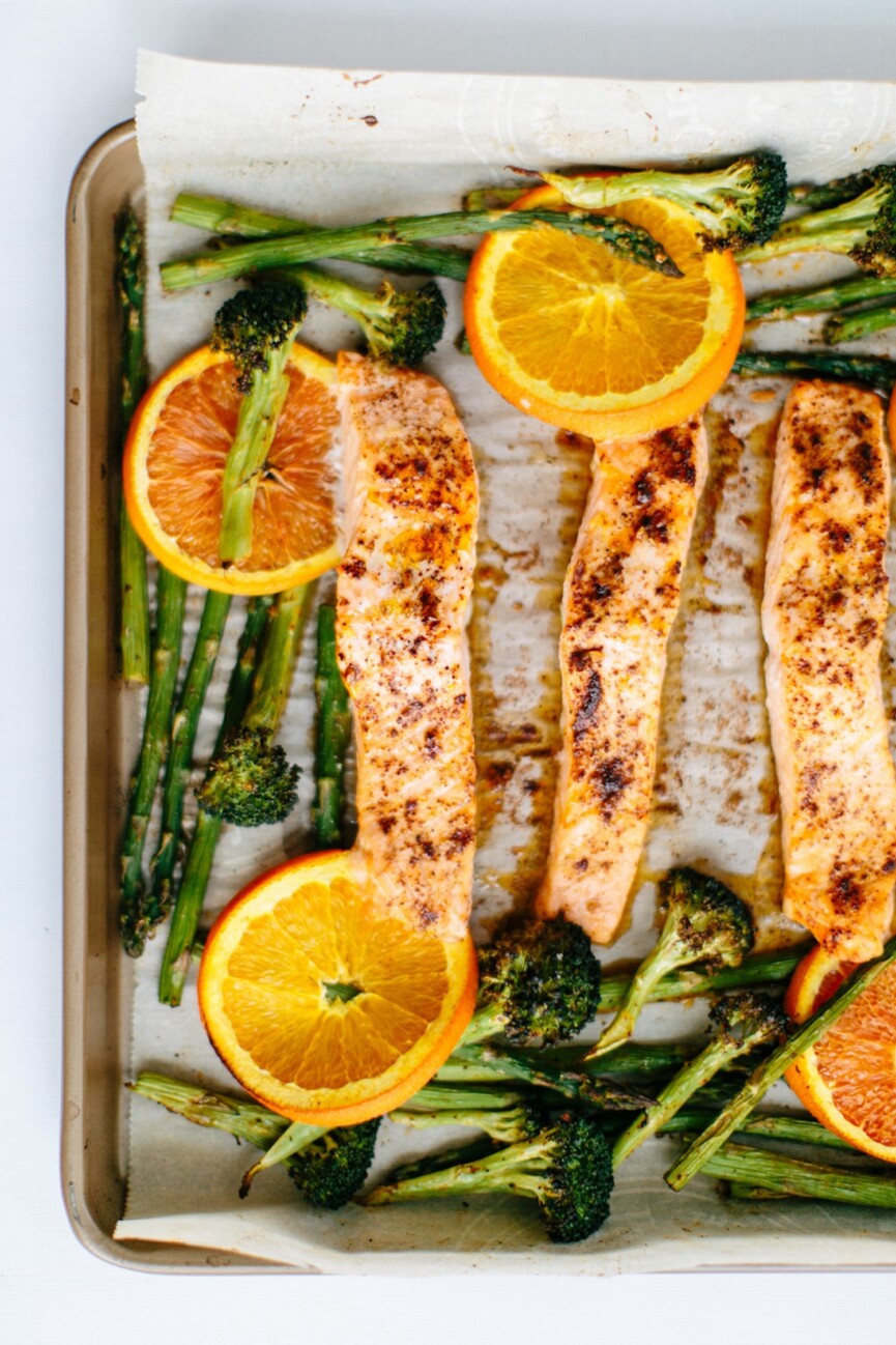 sheet pan roasted chili orange salmon