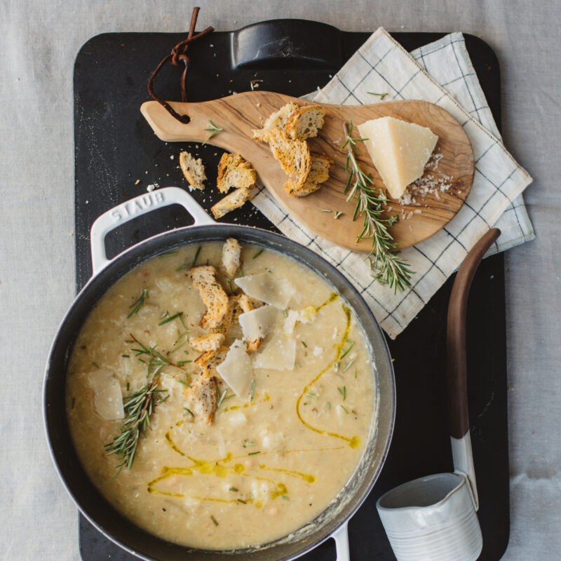 white bean and cauliflower soup