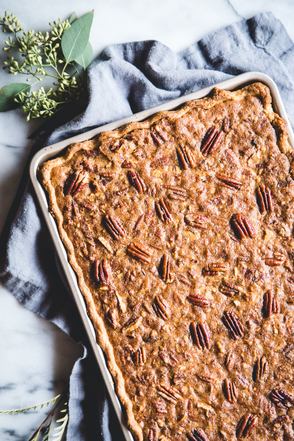 An Easy Chocolate Slab Pecan Pie to Feed a Crowd
