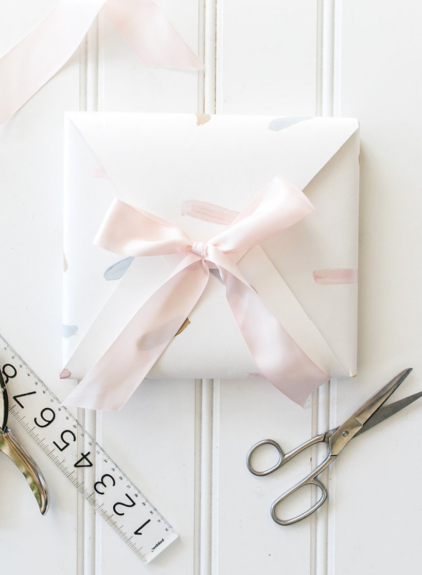 hand painted gift wrapping DIY for books
