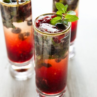 minty pomegranate punch "mocktail"