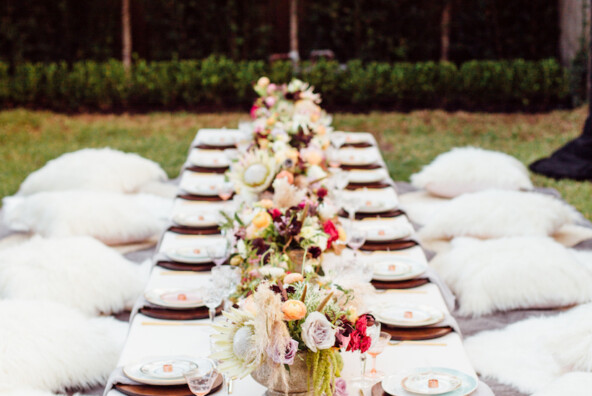 boho backyard dinner party