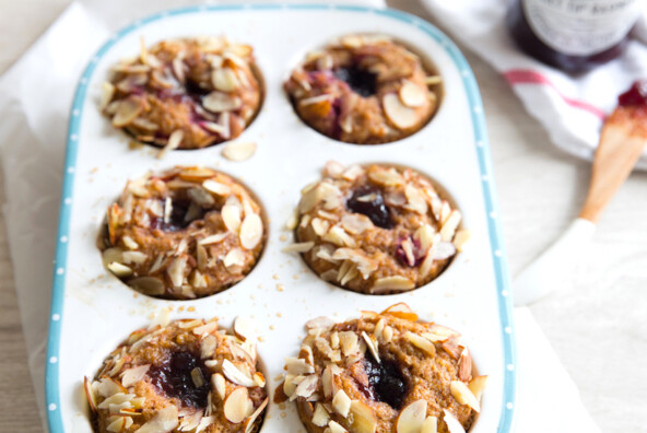 gluten-free jam-filled muffins