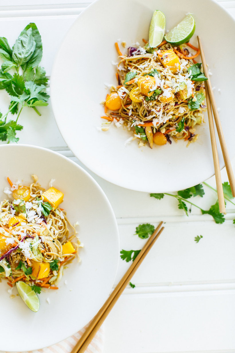 mango coconut soba noodle salad