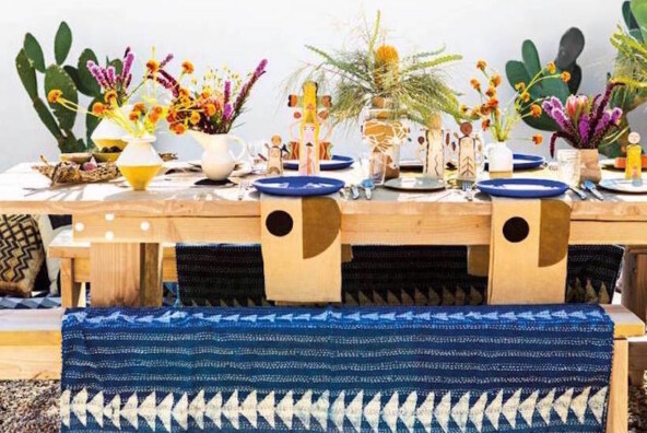 colorful california desert dinner party