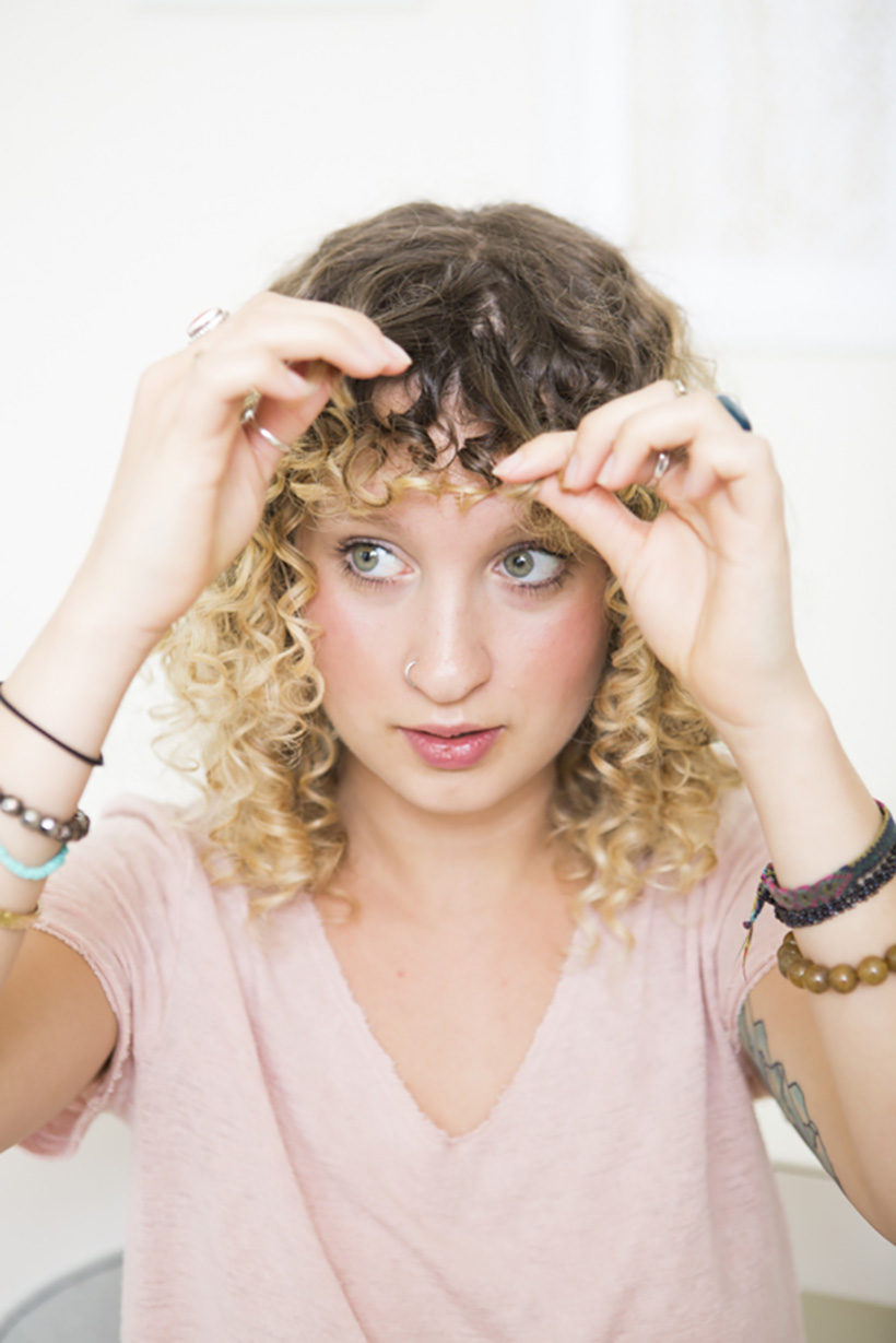 How to Rock Curly Bangs - Camille Styles