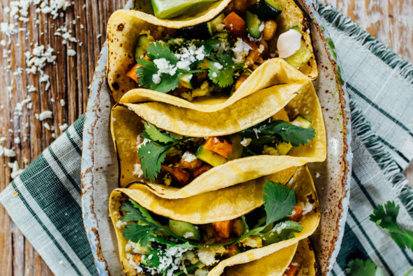 roasted veggie tacos