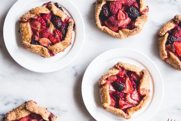 bumbleberry galettes with cornmeal crust