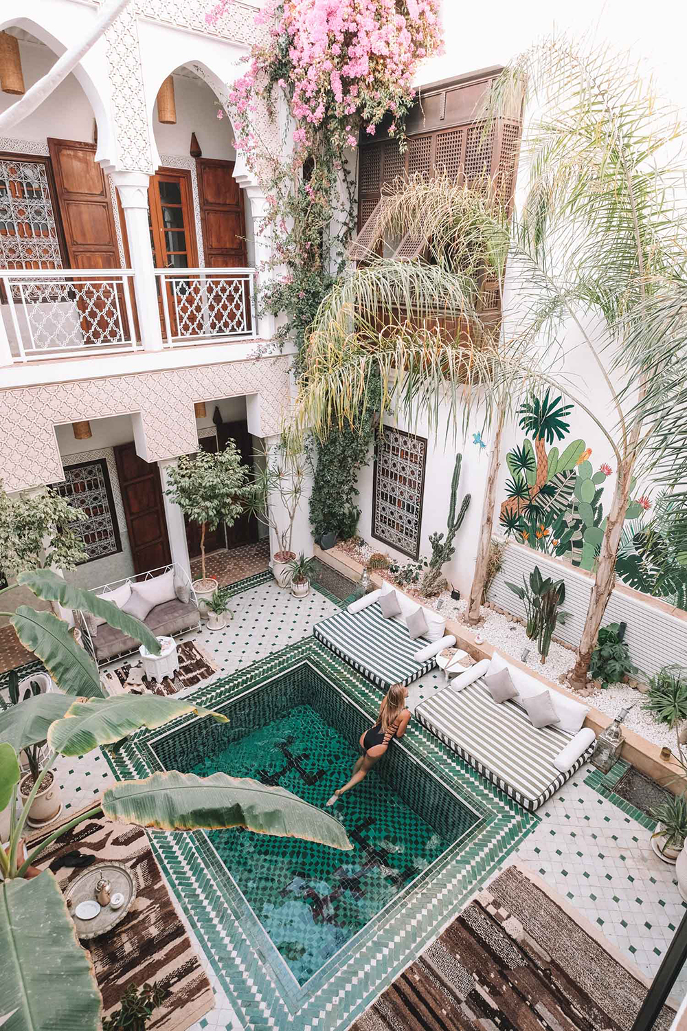 Description: Ever since I first saw the plaster buildings and amazing tiled mosaic floors, I've been dying to make a trip to Marrakech. I've had my eye on the perfectly elegant and minimalistic B&B Riad 42 for the stay (this insta-famous spot is a close runner up) and dream of hot sunny days full of vibrant markets, linen and sandals, mint tea and strolling the dusty maze-like streets. 