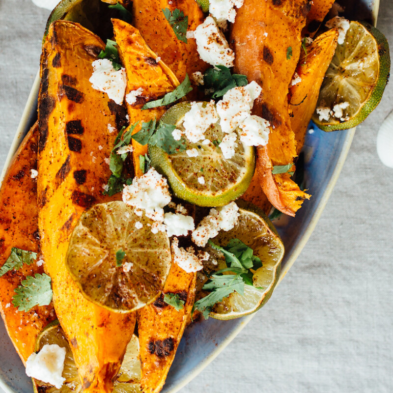 grilled sweet potato wedges