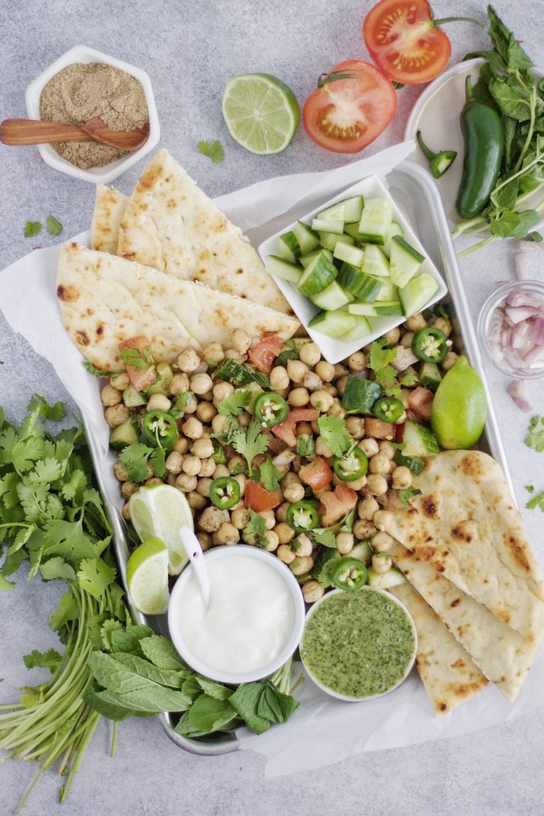 Cumin Chickpea Salad with Mint Chutney from This Brown Kitchen