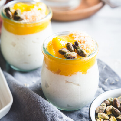 This Cardamom-Yogurt Mousse with Mango is a lighter way to satisfy your dessert cravings