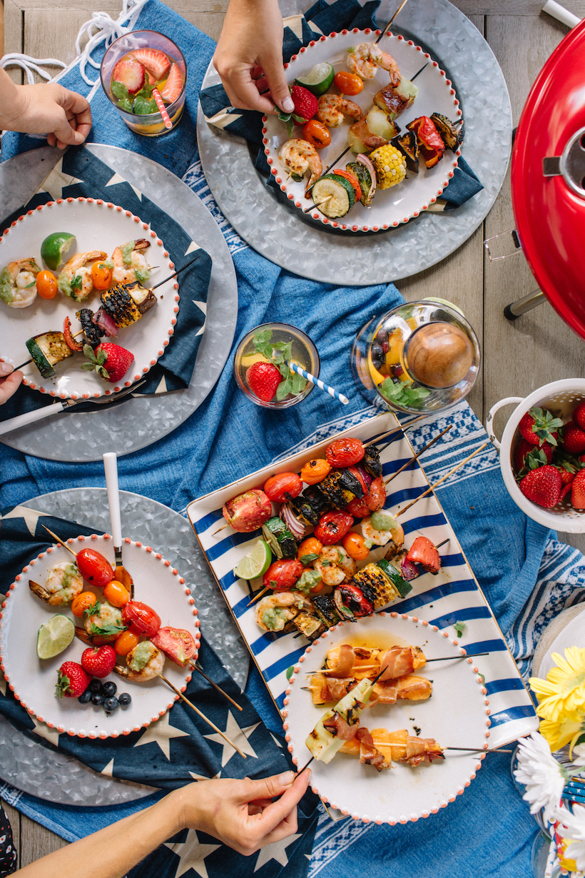 A Skewer Soirée for Fourth of July - Camille Styles