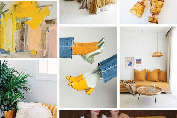 mustard yellow mood board