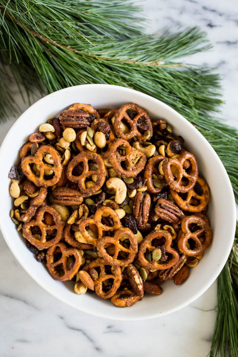 Curry & Brown Sugar Holiday Snack Mix - Camille Styles