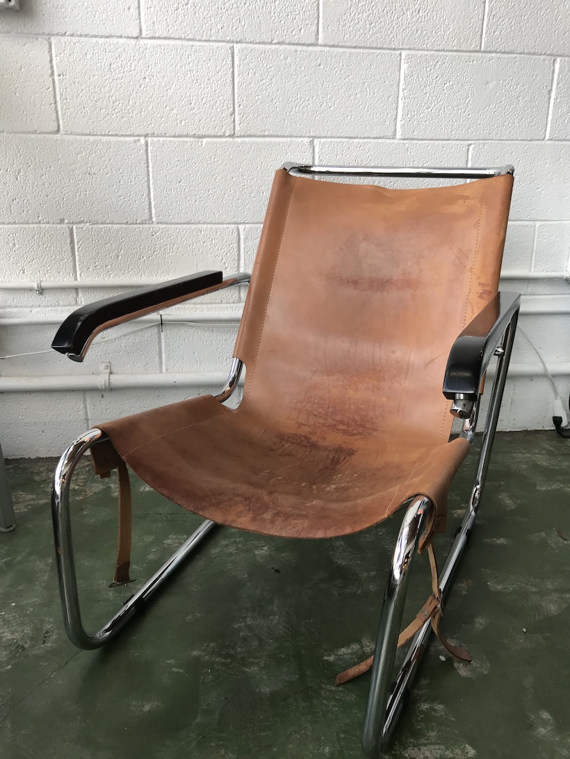 a leather chair makeover