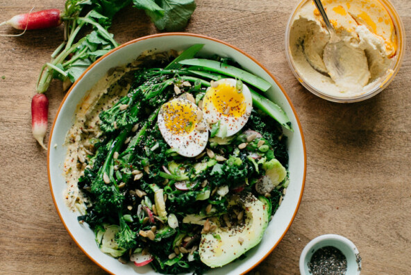 Hummus, Greens, & Avo Bowl