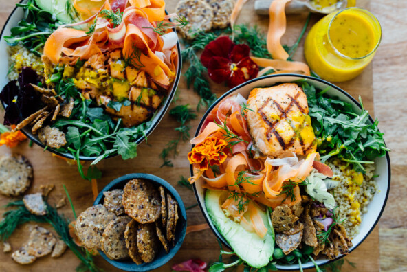 Spring Salmon & Veggie Grain Bowl