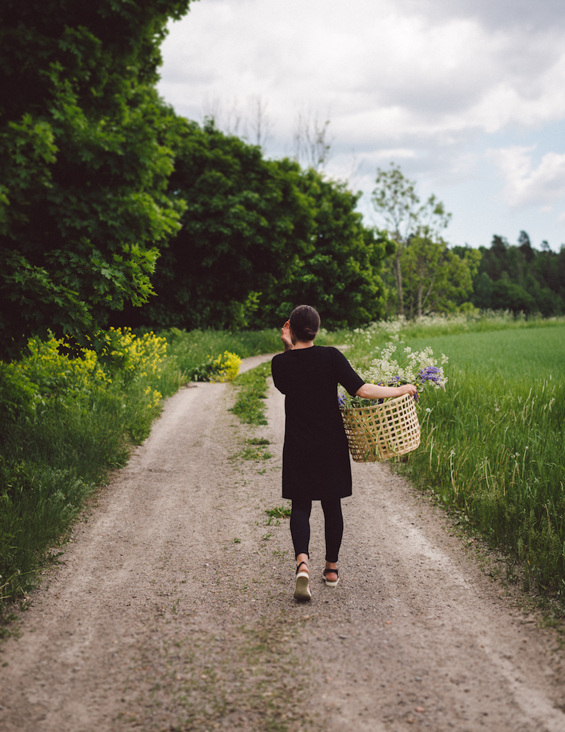 gathering flowers