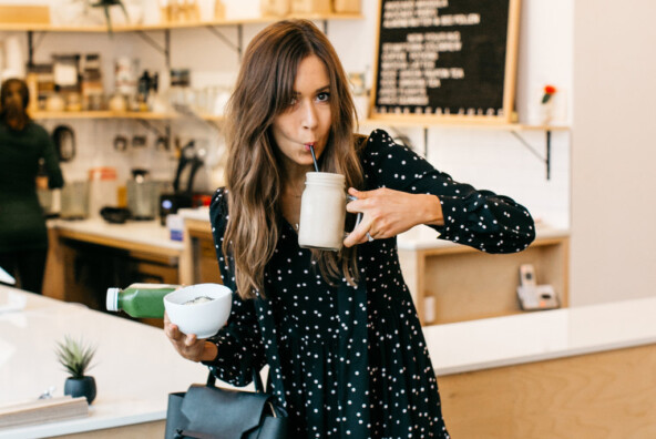 polka dot kate spade dress, juice society in austin