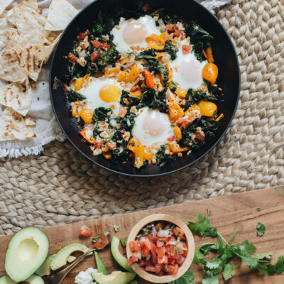 Spicy Mexican Baked Eggs with Queso Fresco & Avocado_high protein meals