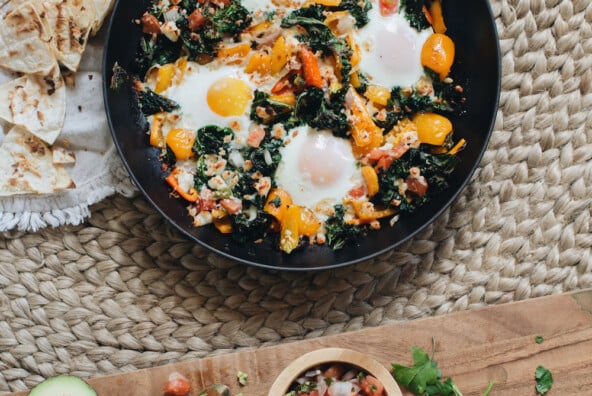 Spicy Mexican Baked Eggs with Queso Fresco & Avocado_high protein meals