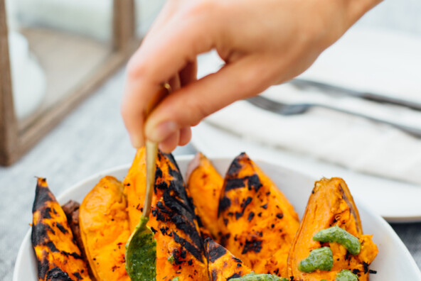 These grilled sweet potato wedge are my favorite summer side dish