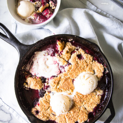 summer berry almond cobbler