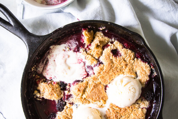 summer berry almond cobbler