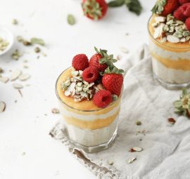 easy mango curd puree and rice pudding parfaits | This Brown Kitchen