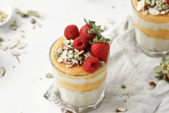 easy mango curd puree and rice pudding parfaits | This Brown Kitchen