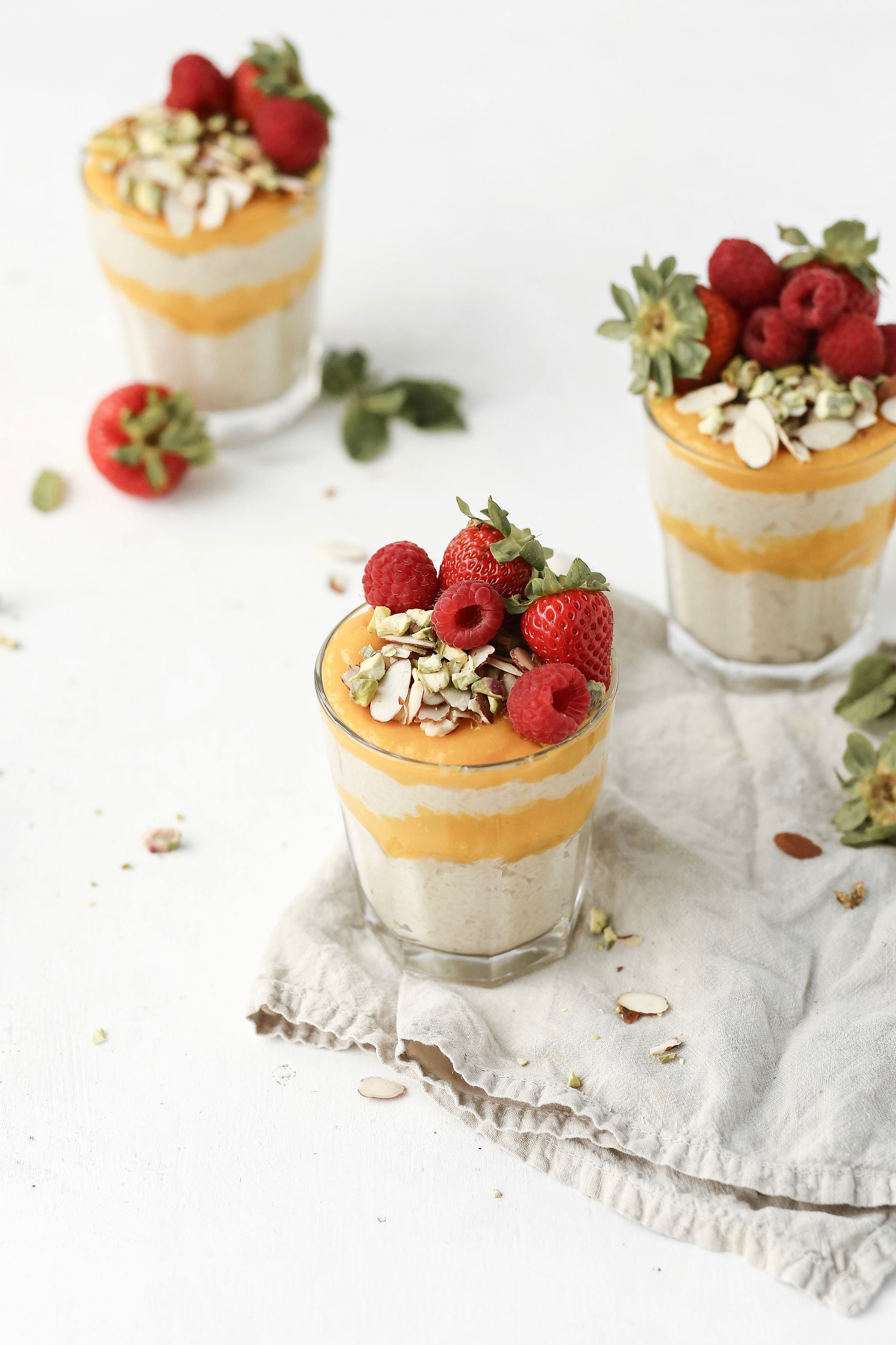 Mango Curd and Rice Pudding Parfaits - Camille Styles