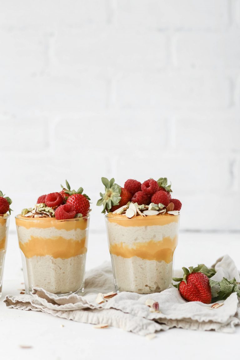 Mango Curd and Rice Pudding Parfaits - Camille Styles