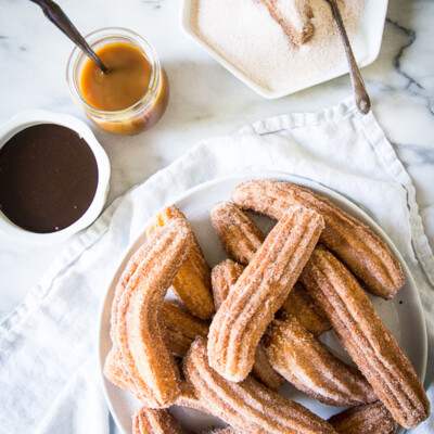 camille styles: homemade churros caramel sauce