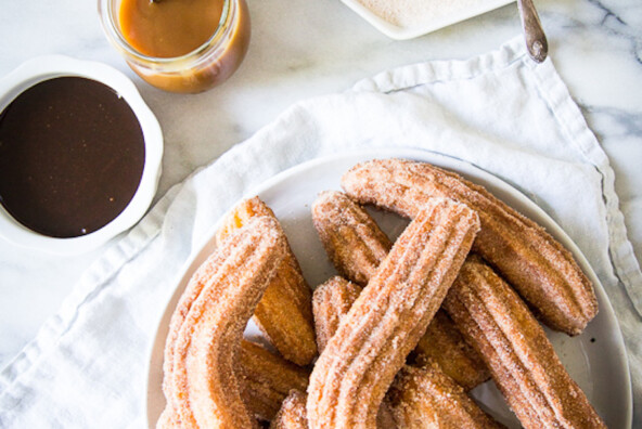 camille styles: homemade churros caramel sauce