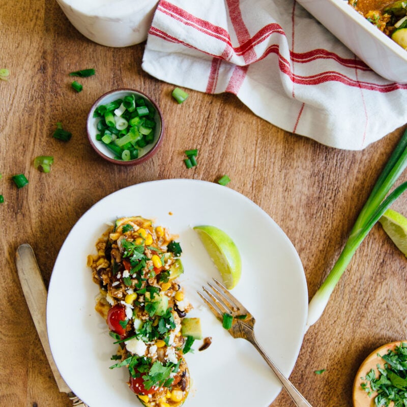 enchilada stuffed zucchini boats