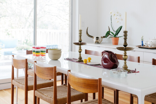 bright and colorful dining area