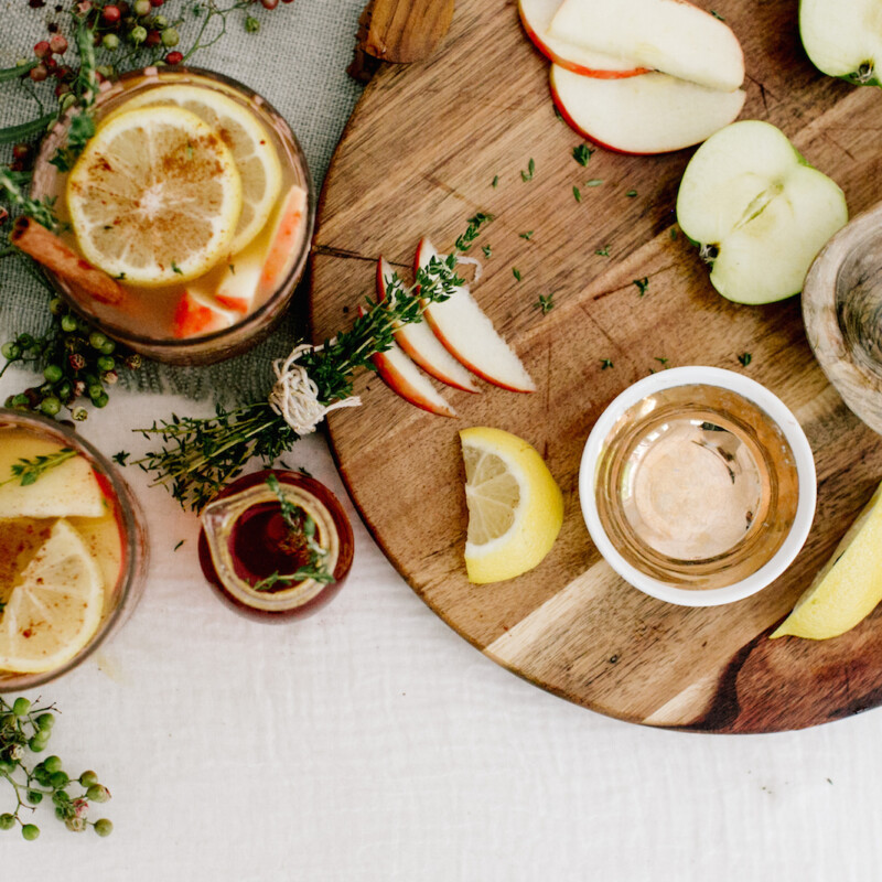 fall cocktail apple cider and bourbon drink
