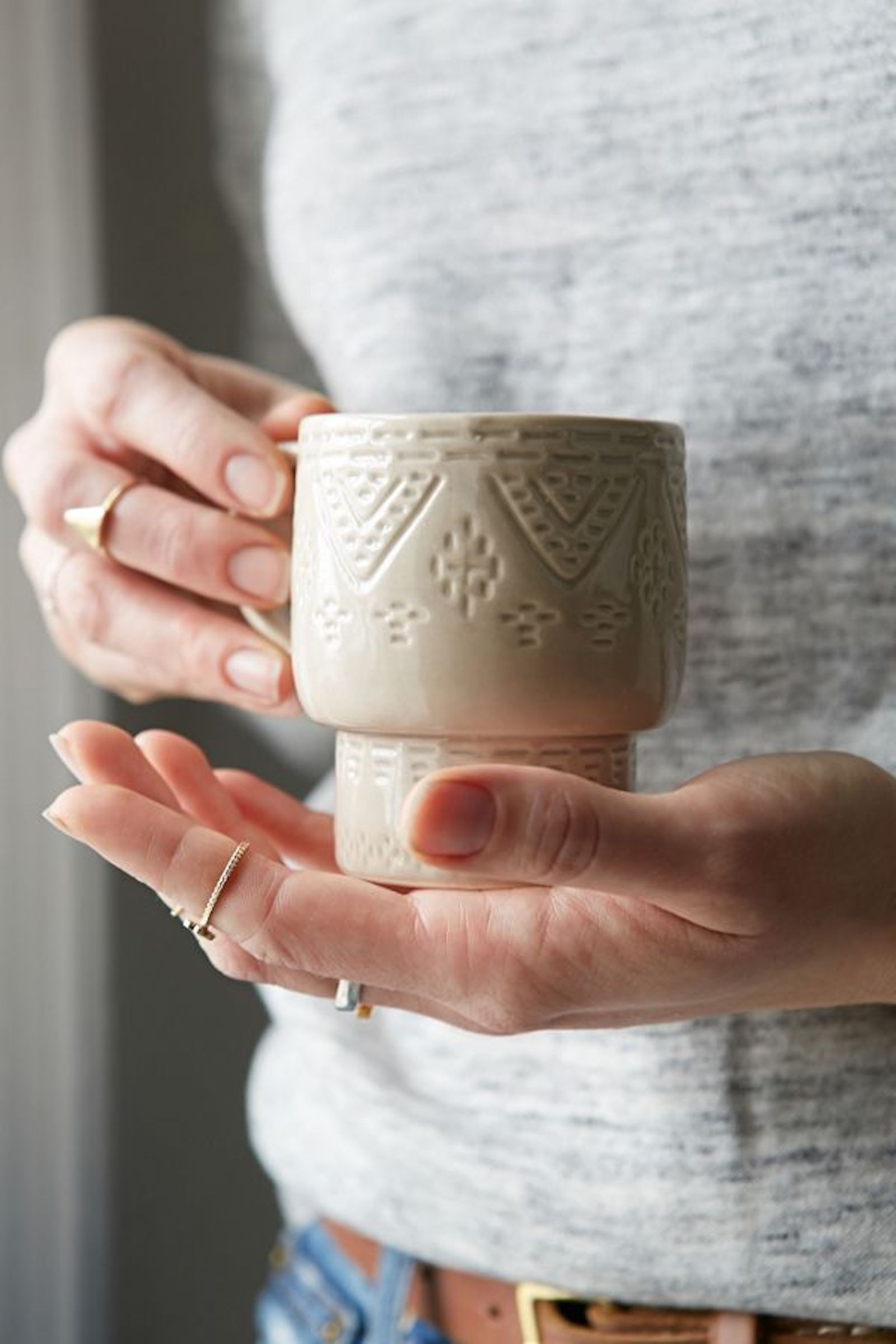tea in an anthropologie mug