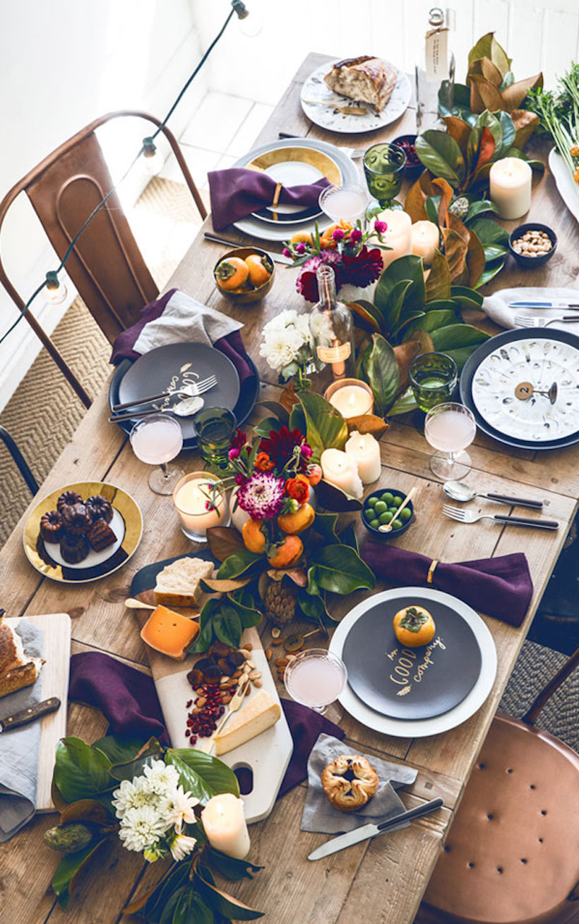eclectic thanksgiving tabletop