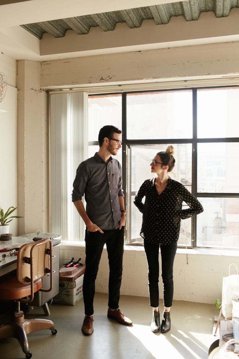 coworkers at work chic hipster office