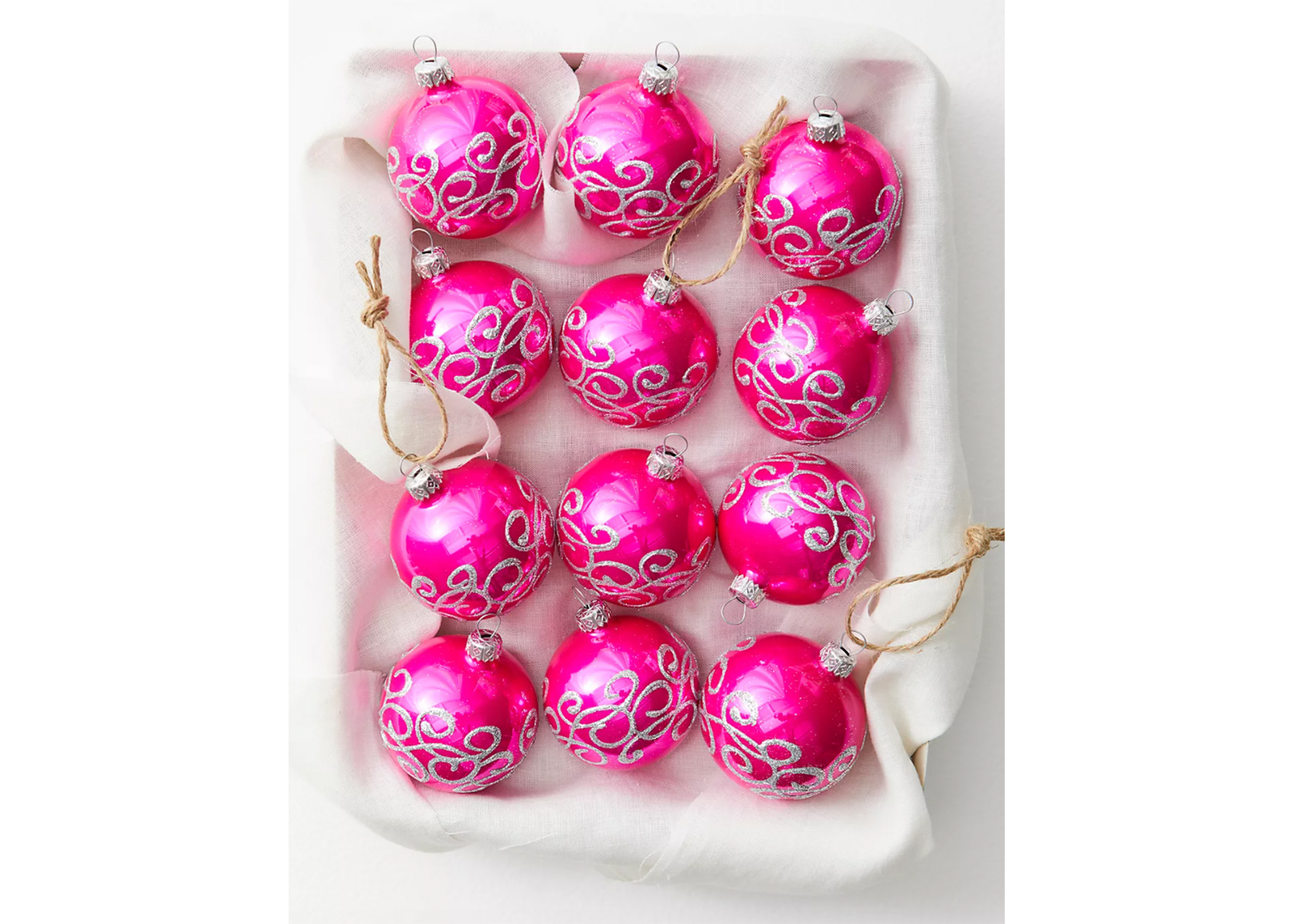 Free People Hand Blown Luster Pink Ornament Set