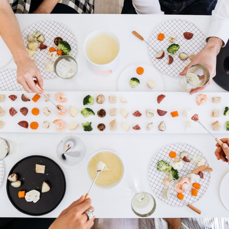 a modern fondue dinner party