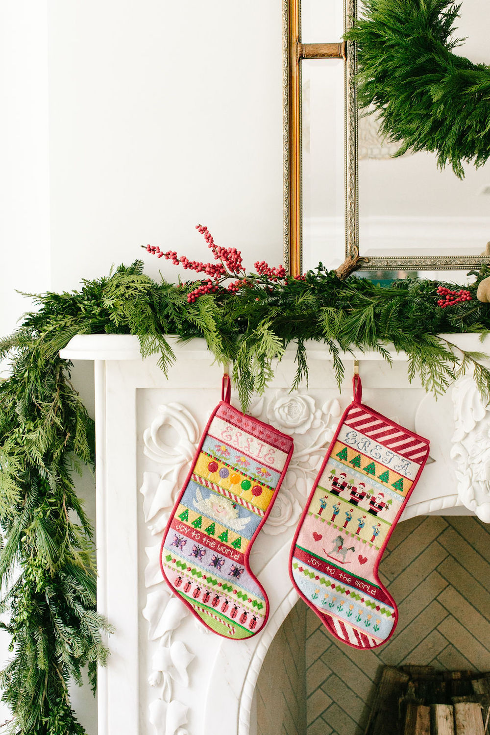 colorful and classic christmas stockings