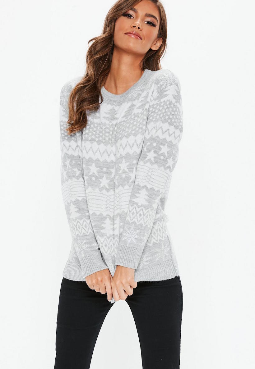 gray knitted sweater