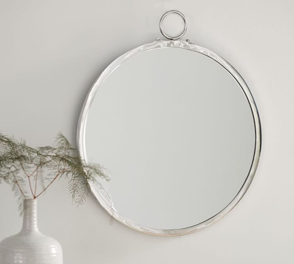 round silver wall mirror
