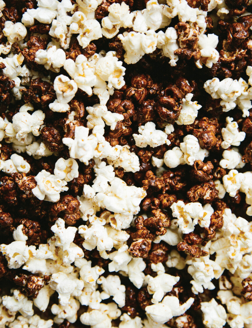 black and white popcorn