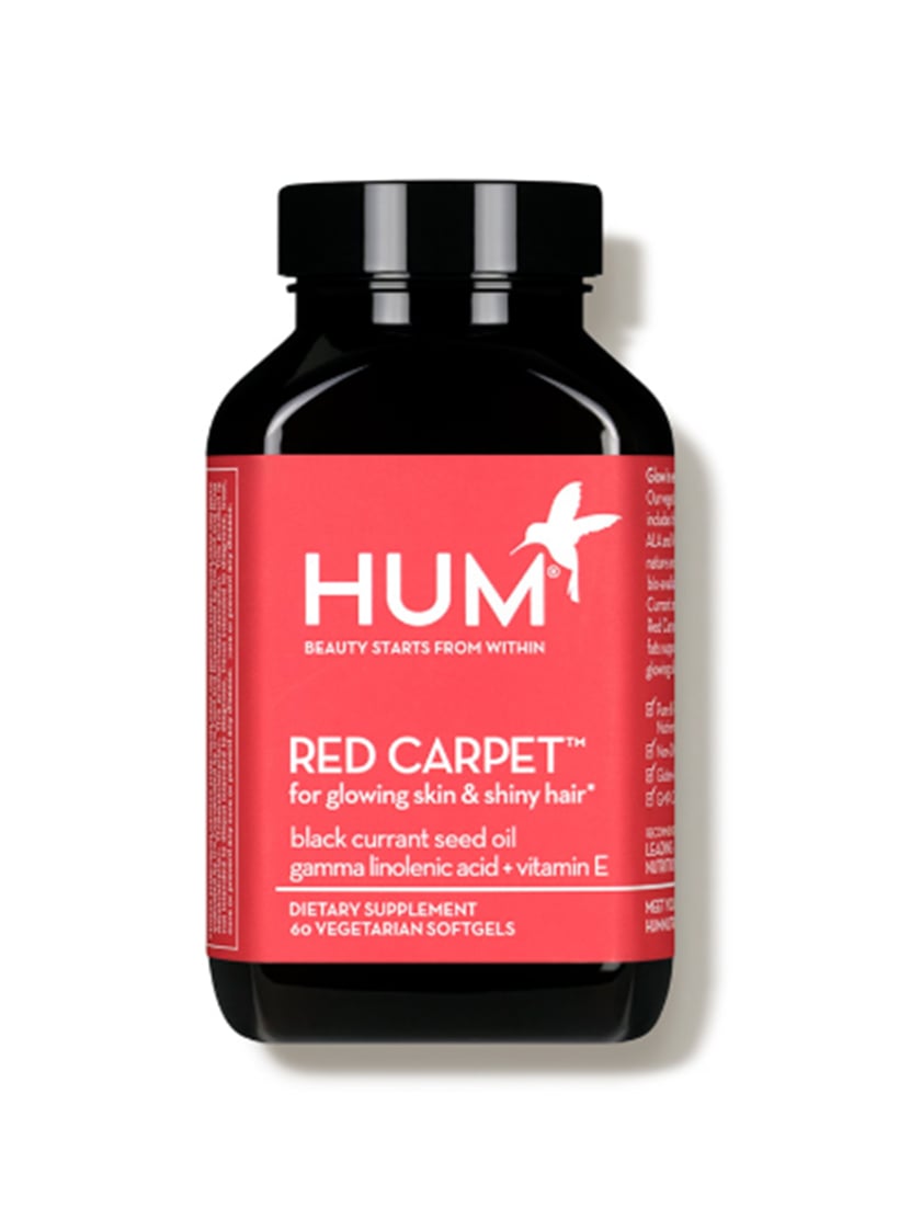 Red Carpet by Hum Designed to support both healthy skin and hair, this supplement is packed with black currant and sunflower seed oils, plus antioxidants and vitamin E (plus, it’s vegetarian!).
