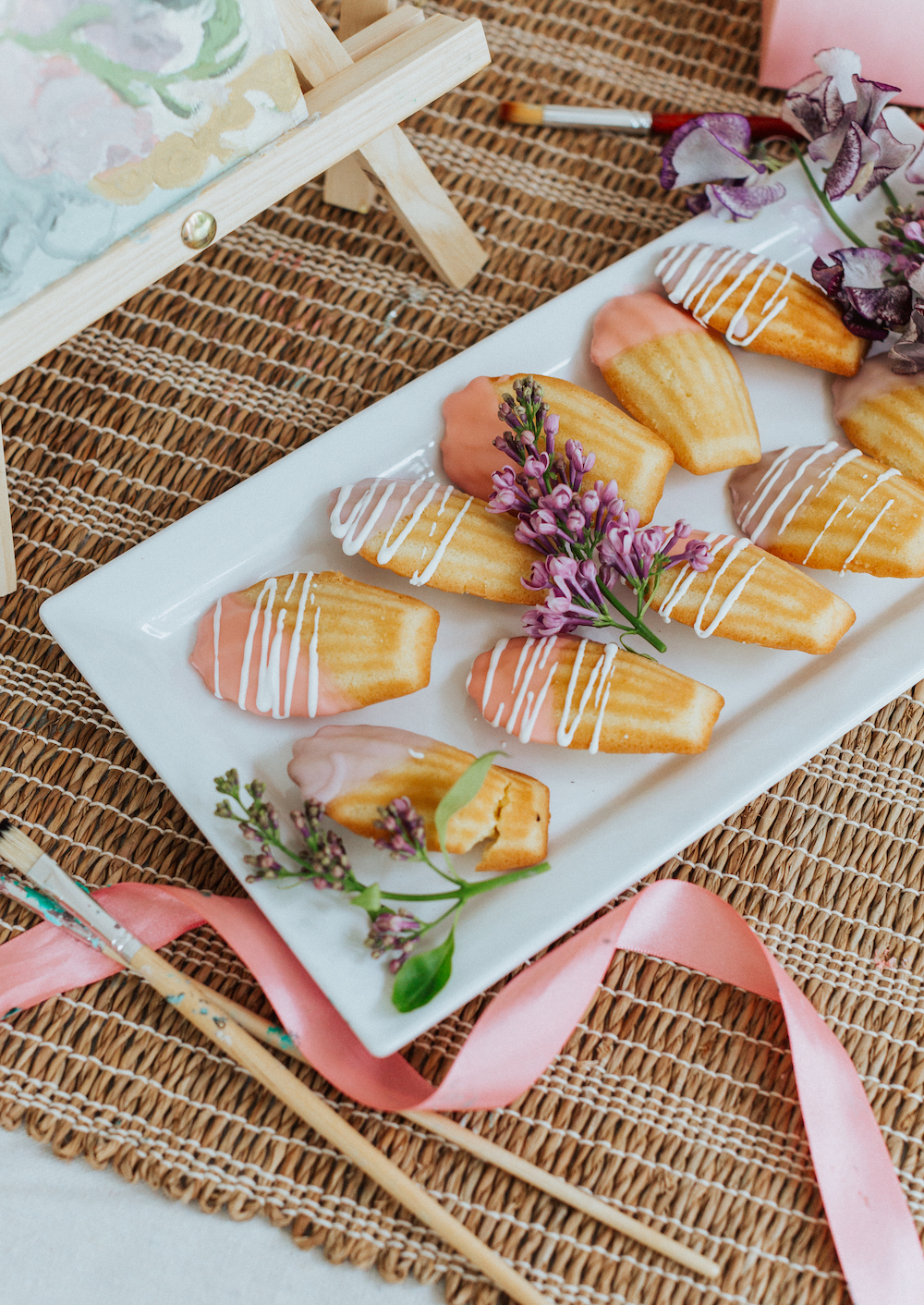 glaze dipped madeleines for valentine's day